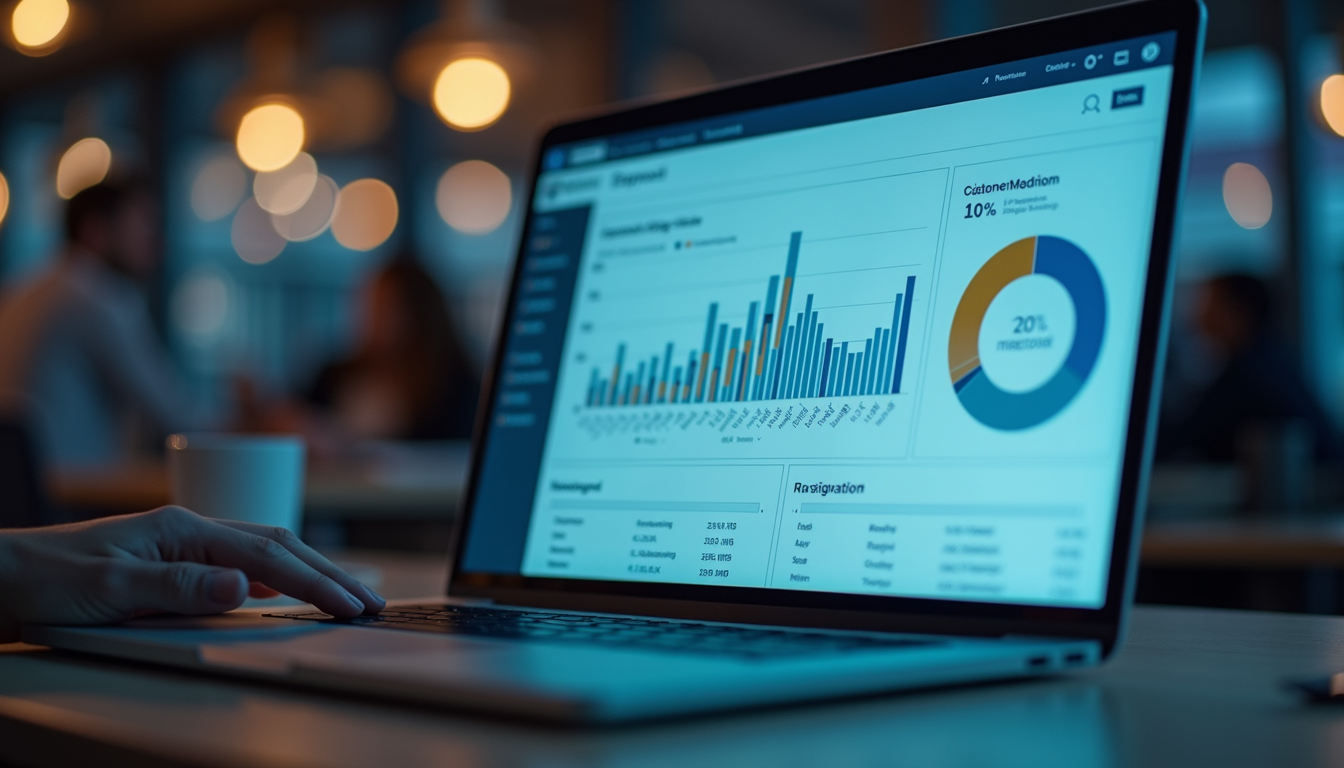 Eye-level view of a digital dashboard showing customer loyalty metrics