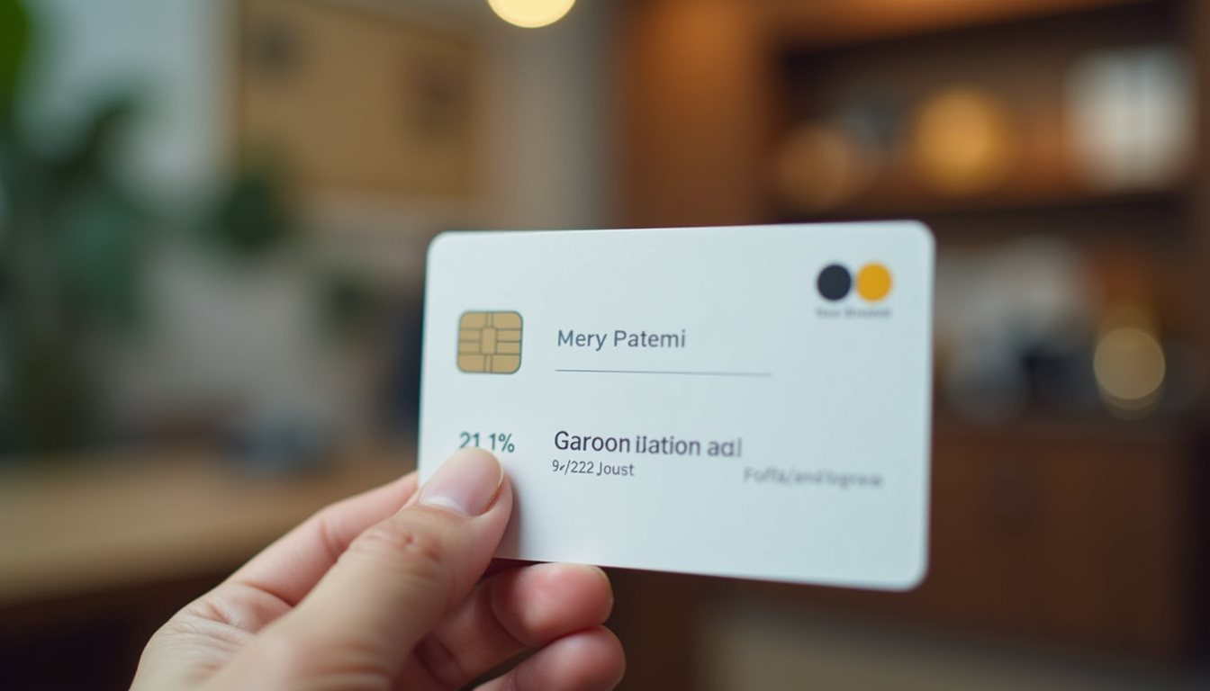 Close-up view of a customer loyalty card with points being tracked
