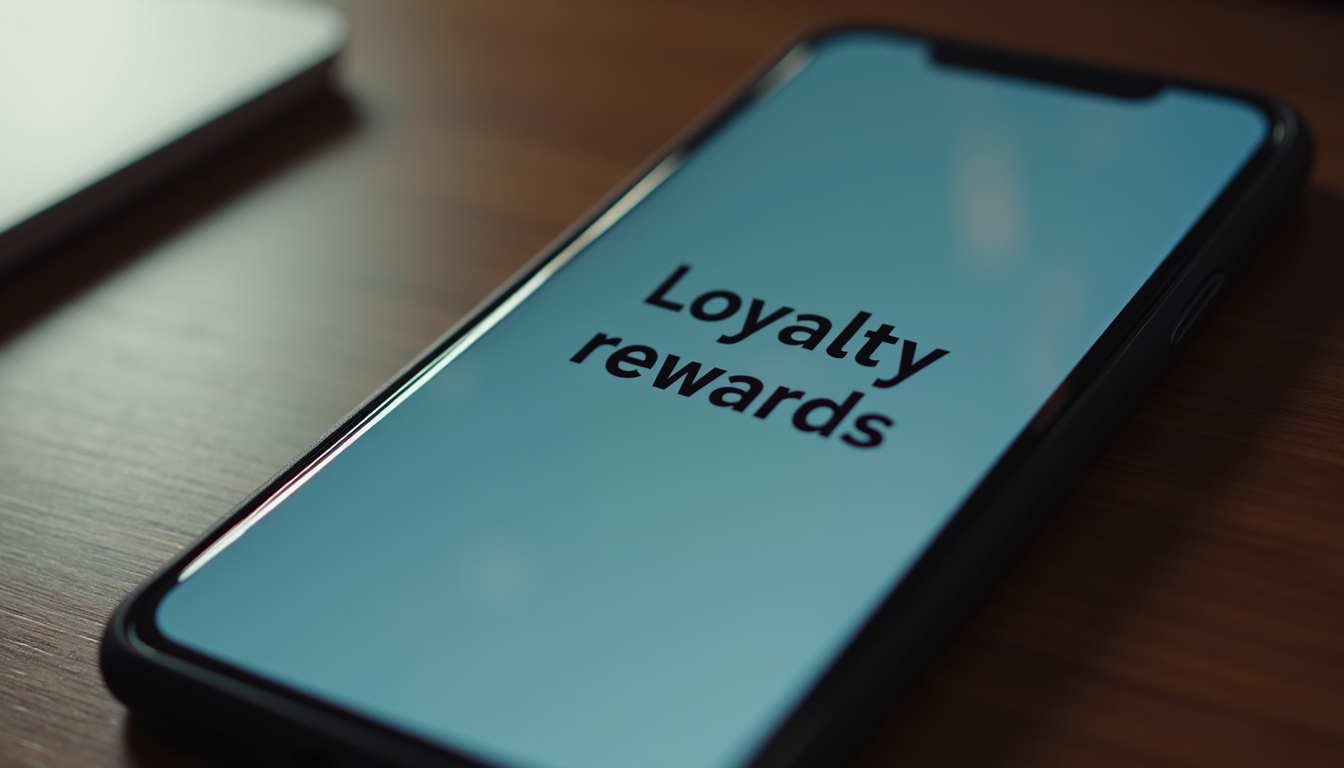 Close-up view of a smartphone screen showing a loyalty rewards notification